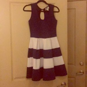 Cute Navy Blue and White Dress!